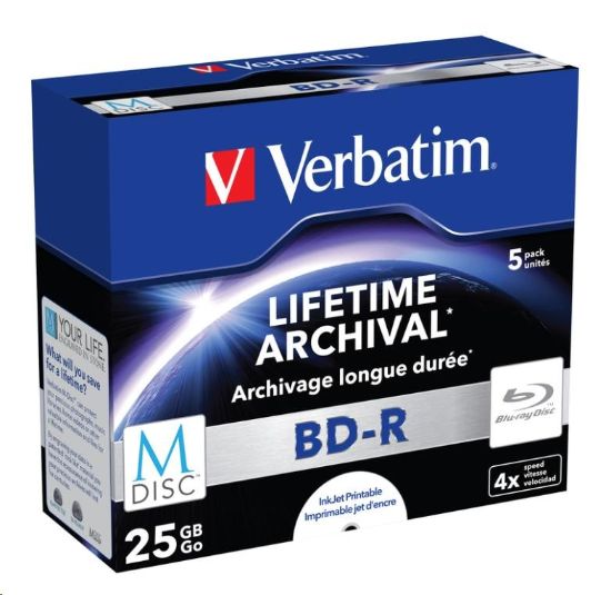 Obrázek VERBATIM MDisc BD- R(5- pack)Jewel/ 4x/ 25GB