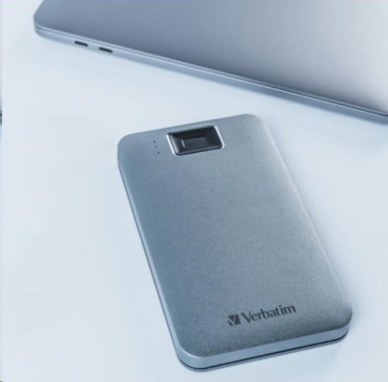Obrázek VERBATIM externí HDD 1TB, Executive Fingerprint Secure, USB 3.2 Gen 1 / USB- C, šedá