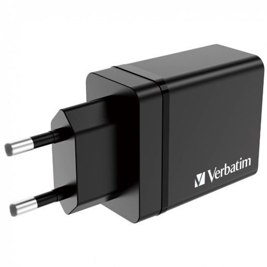 Obrázek VERBATIM Univerzální adaptér nabíječka CHR- 30EU2, 30W, 1x USB- C, 3x USB černá