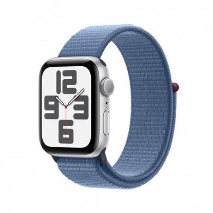 Obrázek APPLE Watch SE GPS 44mm Silver Aluminium Case with Winter Blue Sport Loop