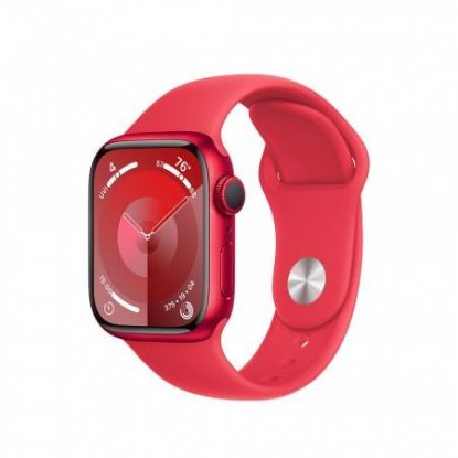 Obrázek APPLE Watch Series 9 GPS 41mm RED Aluminium Case with RED Sport Band - S/ M