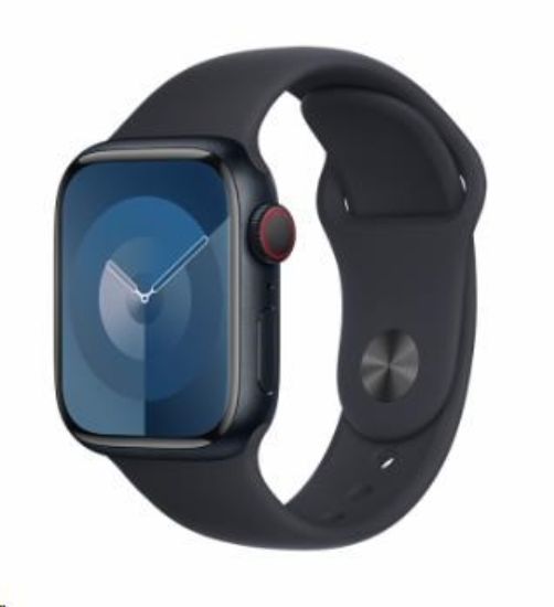 Obrázek APPLE Watch Series 9 GPS + Cellular 41mm Midnight Aluminium Case with Midnight Sport Band - S/ M