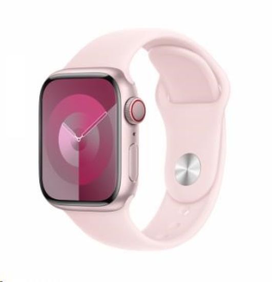 Obrázek APPLE Watch Series 9 GPS + Cellular 41mm Pink Aluminium Case with Light Pink Sport Band - M/ L