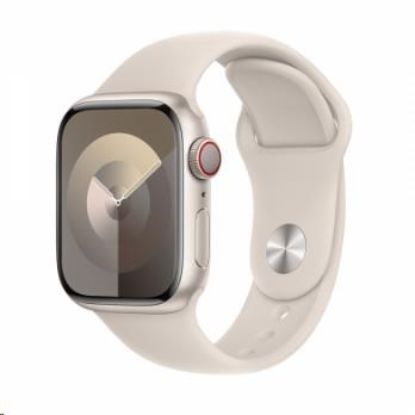 Obrázek APPLE Watch Series 9 GPS + Cellular 41mm Starlight Aluminium Case with Starlight Sport Band - M/ L