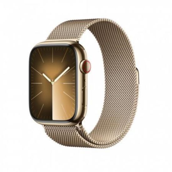 Obrázek APPLE Watch Series 9 GPS + Cellular 45mm Gold Stainless Steel Case with Gold Milanese Loop