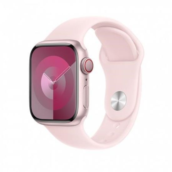 Obrázek APPLE Watch Series 9 GPS + Cellular 45mm Pink Aluminium Case with Light Pink Sport Band - M/ L
