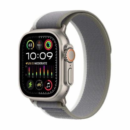 Obrázek APPLE Watch Ultra 2 GPS + Cellular, 49mm Titanium Case with Green/ Grey Trail Loop - M/ L