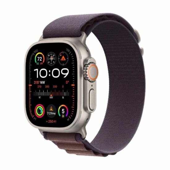 Obrázek APPLE Watch Ultra 2 GPS + Cellular, 49mm Titanium Case with Indigo Alpine Loop - Large