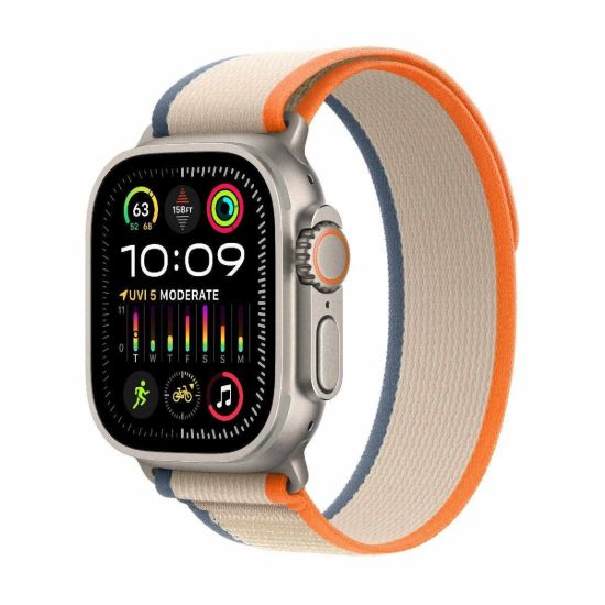 Obrázek APPLE Watch Ultra 2 GPS + Cellular, 49mm Titanium Case with Orange/ Beige Trail Loop - M/ L