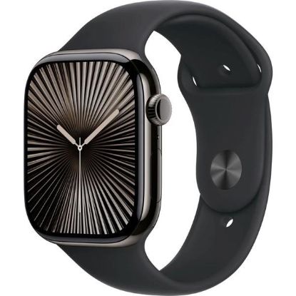Obrázek Apple Watch Series 10 GPS + Cellular 42mm Slate Titanium Case with Black Sport Band - M/L
